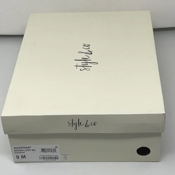 NIB Style & Co women’s Marinaa brown leopard heeled ankle booties, size 9 - Picture 8 of 9